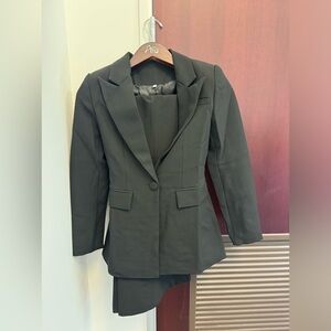 Black work set with black pants and jacket